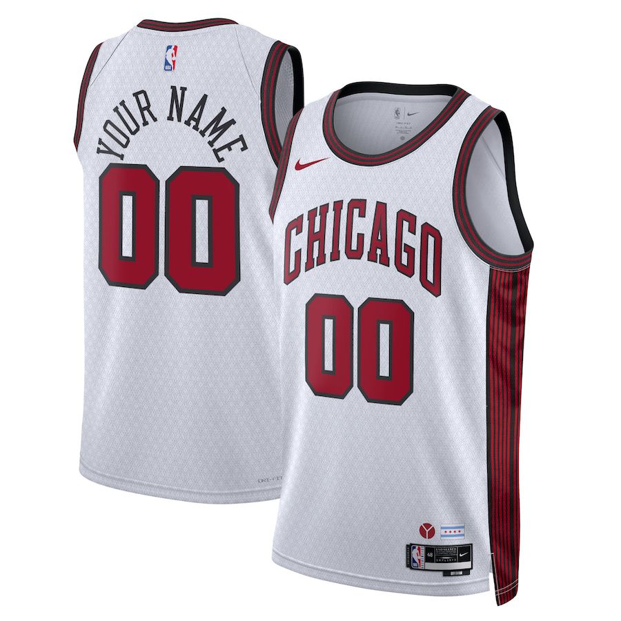 Men Chicago Bulls Nike White City Edition 2022-23 Swingman Custom NBA Jersey->customized nba jersey->Custom Jersey